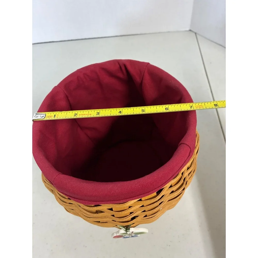 Longaberger‎ 2005 Family Signed Basket Cranberry Liner Berry Tie-On Handmade USA